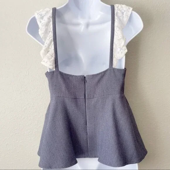 Line + Dot ciel top ruffle strap tie front flowy tank top XS - Picture 7 of 11